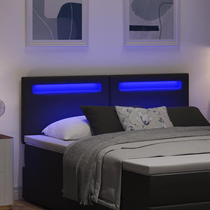 LED Kopfteil Schwarz 160cm