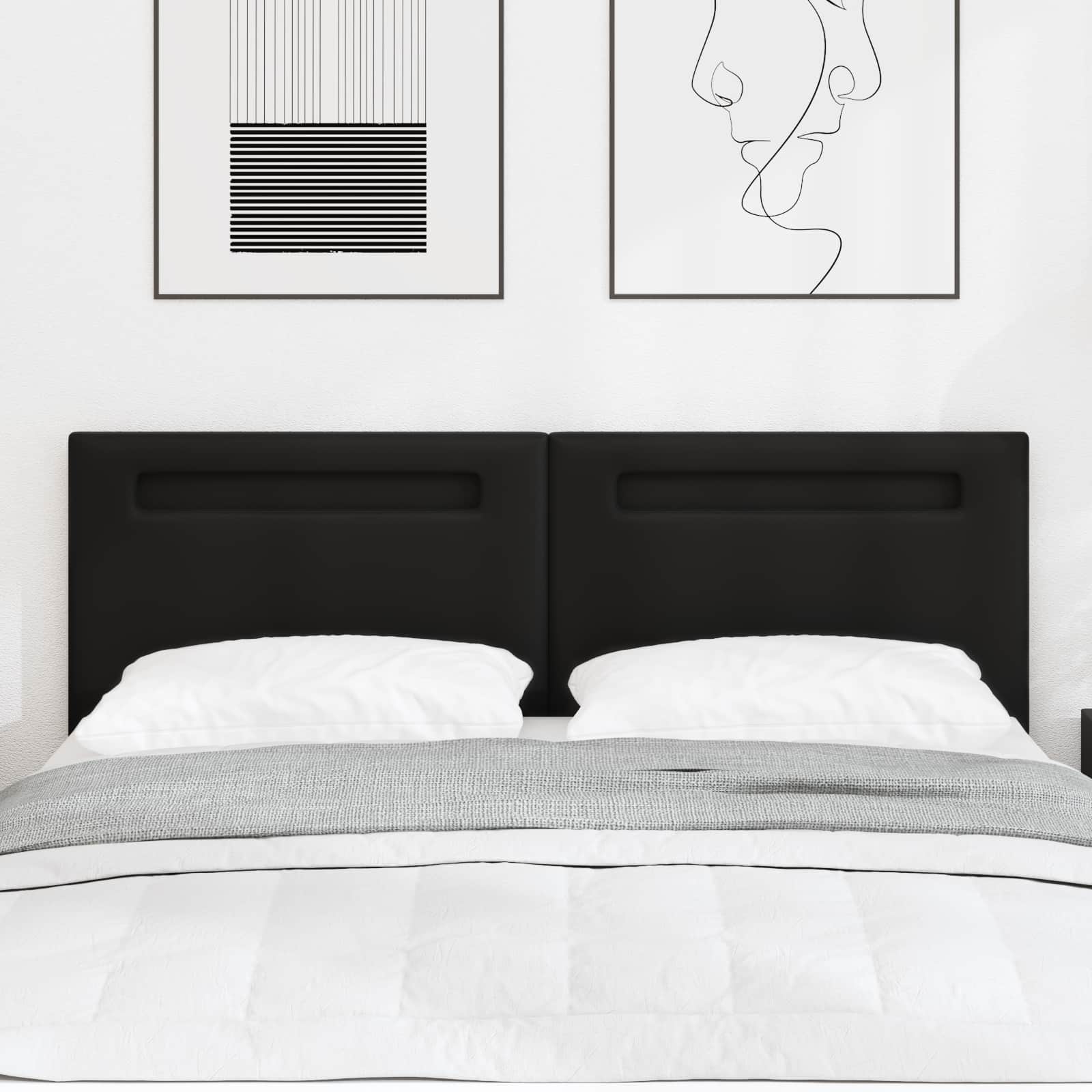 LED Kopfteil Schwarz 160cm