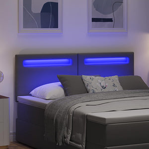 LED Kopfteil Grau 160cm Kunstleder