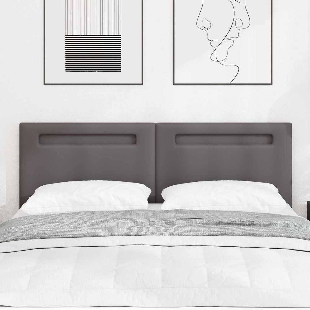 LED Kopfteil Grau 160cm Kunstleder
