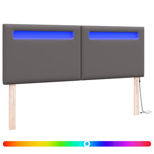 LED Kopfteil Grau 160cm Kunstleder