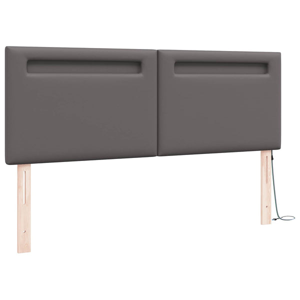 LED Kopfteil Grau 160cm Kunstleder