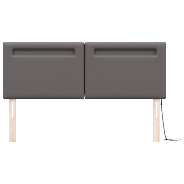 LED Kopfteil Grau 160cm Kunstleder