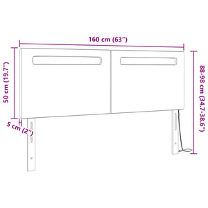 LED Kopfteil Grau 160cm Kunstleder