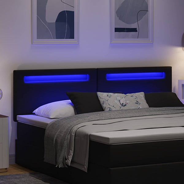 LED Kopfteil Schwarz 180cm