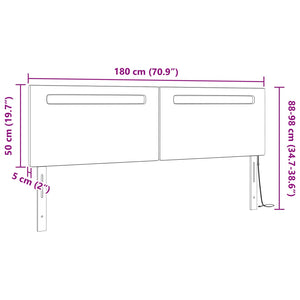 LED Kopfteil Schwarz 180cm