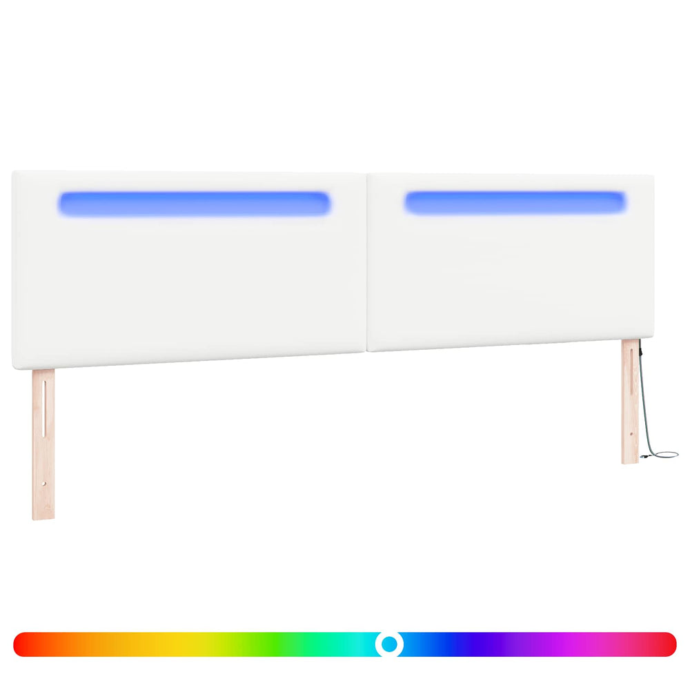 LED Kopfteil Weiß 200 cm