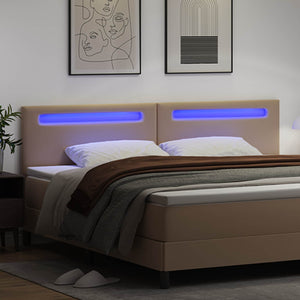 LED Kopfteil Cappuccino 200cm Kunstleder