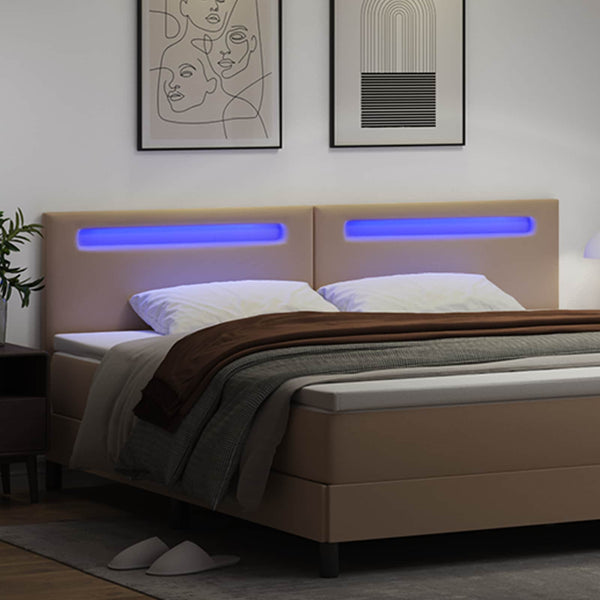LED Kopfteil Cappuccino 200cm Kunstleder