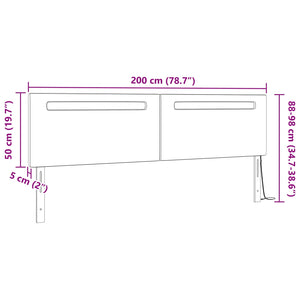 LED Kopfteil Cappuccino 200cm Kunstleder