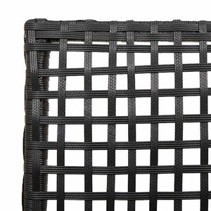 Gartenstuhl 2er Set Schwarz Poly-Rattan