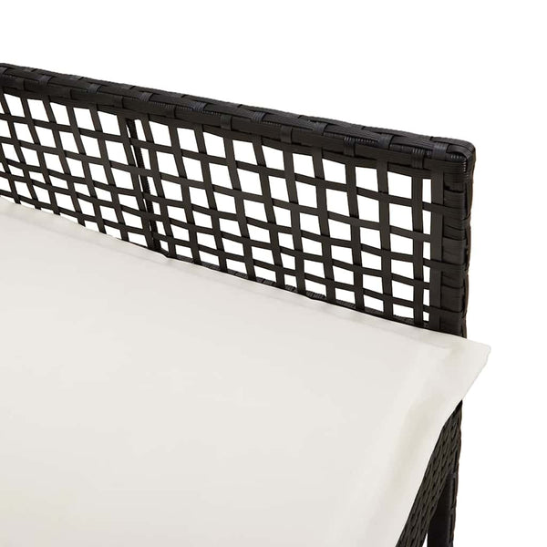 Gartenstuhl 2er Set Schwarz Poly-Rattan