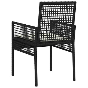 Gartenstuhl 2er Set Schwarz Poly-Rattan