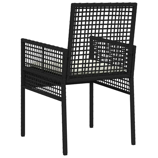 Gartenstuhl 2er Set Schwarz Poly-Rattan
