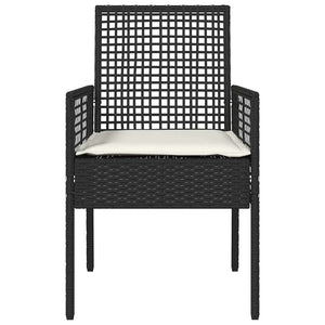 Gartenstuhl 2er Set Schwarz Poly-Rattan