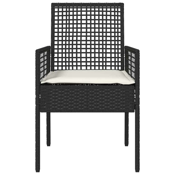Gartenstuhl 2er Set Schwarz Poly-Rattan