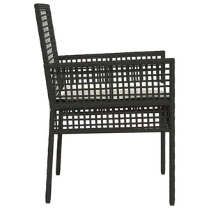 Gartenstuhl 2er Set Schwarz Poly-Rattan