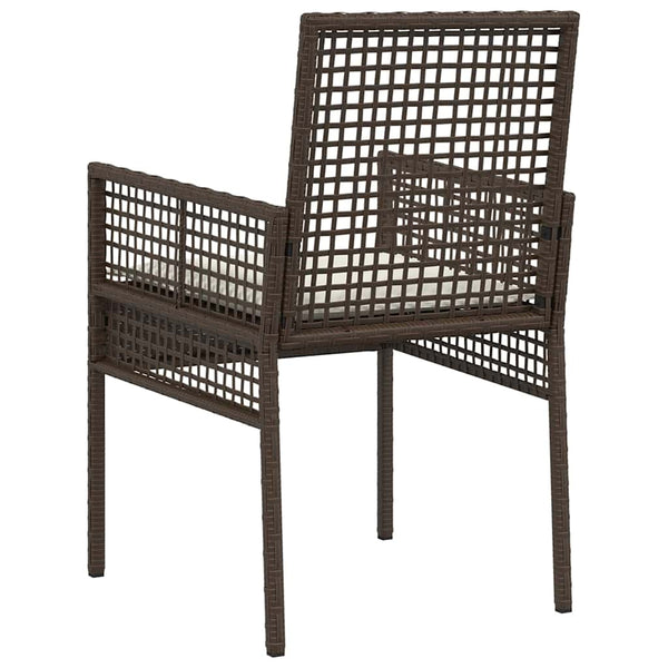 Poly Rattan Gartenstuhl mit Kissen, 2er-Set