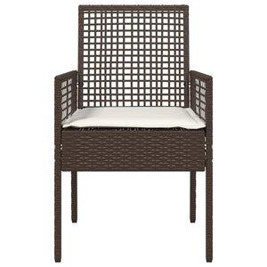 Poly Rattan Gartenstuhl mit Kissen, 2er-Set