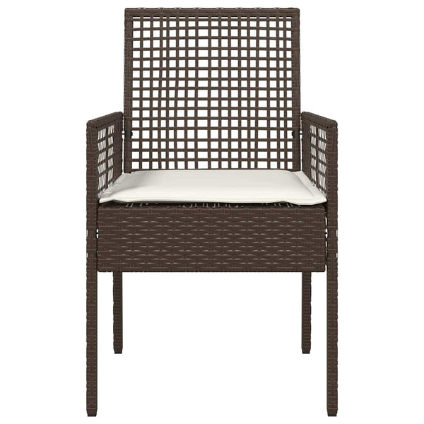 Poly Rattan Gartenstuhl mit Kissen, 2er-Set