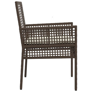 Poly Rattan Gartenstuhl mit Kissen, 2er-Set