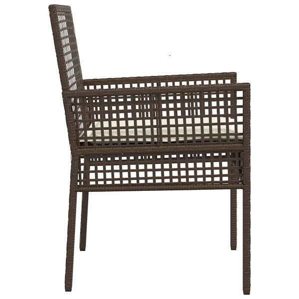 Poly Rattan Gartenstuhl mit Kissen, 2er-Set