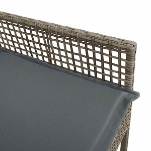 Gartenstuhl 2er Set Grau Poly-Rattan mit Kissen