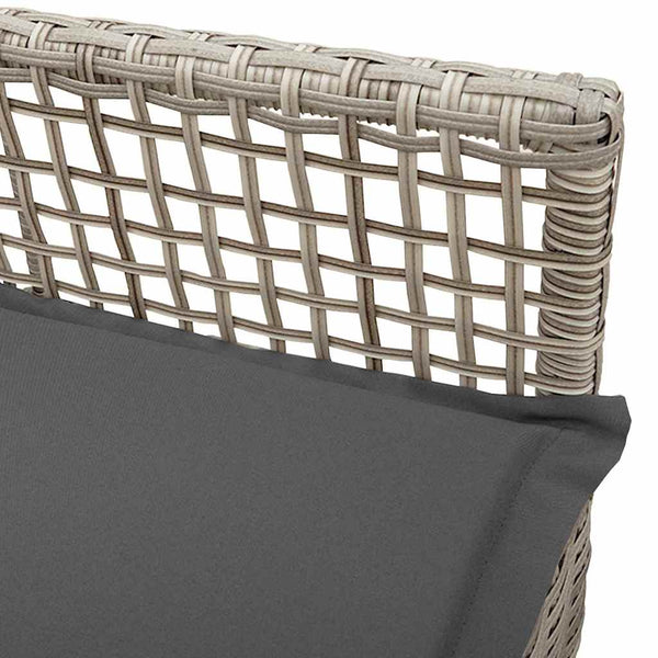 Gartenstühle 2er Set Hellgrau Poly-Rattan