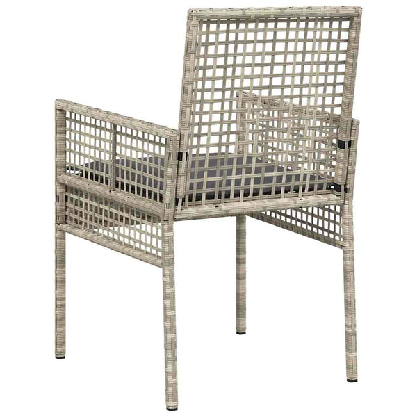 Gartenstühle 2er Set Hellgrau Poly-Rattan
