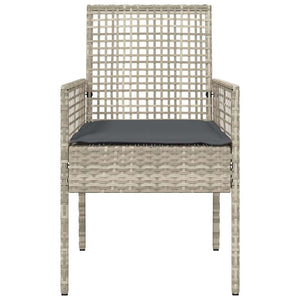Gartenstühle 2er Set Hellgrau Poly-Rattan