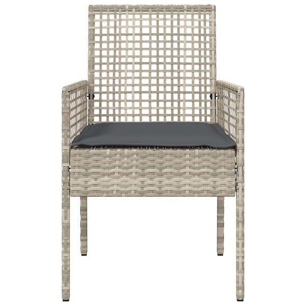 Gartenstühle 2er Set Hellgrau Poly-Rattan