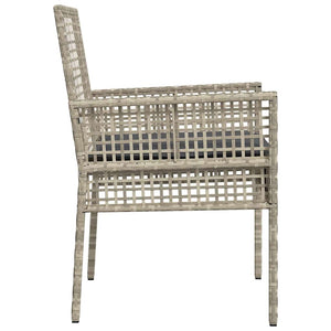 Gartenstühle 2er Set Hellgrau Poly-Rattan