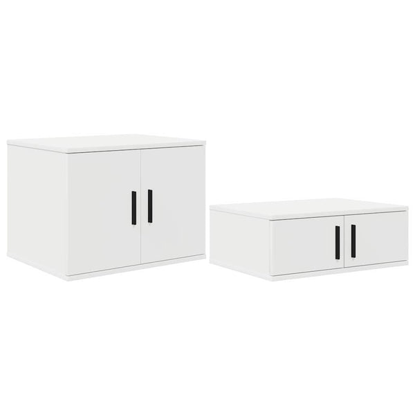 Aufbewahrungsschrank Weiß, 2er-Set