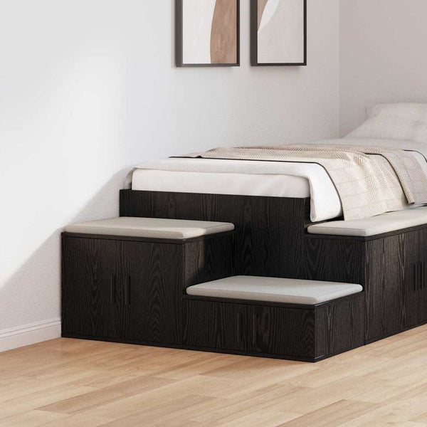 vidaXL Meuble de rangement 2 pcs Noir aspect chêne