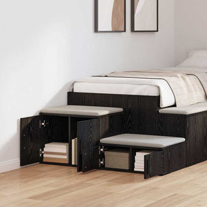 vidaXL Meuble de rangement 2 pcs Noir aspect chêne