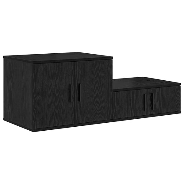 vidaXL Meuble de rangement 2 pcs Noir aspect chêne