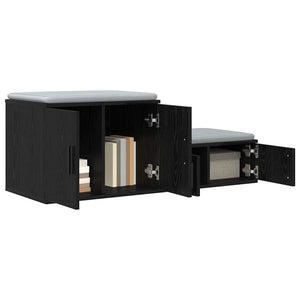 vidaXL Meuble de rangement 2 pcs Noir aspect chêne
