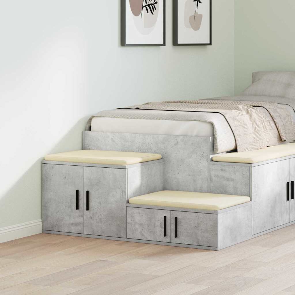 Beton Grauer Aufbewahrungsschrank, 2er-Set