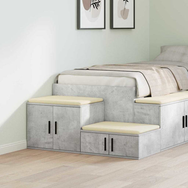 Beton Grauer Aufbewahrungsschrank, 2er-Set