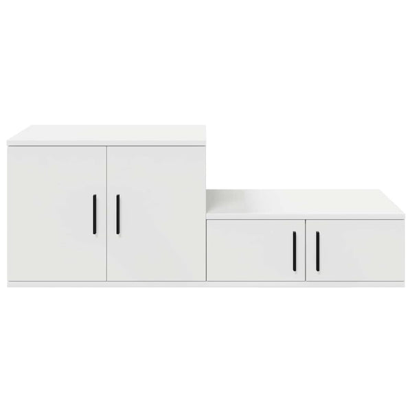 Aufbewahrungsschrank Weiß Holzwerkstoff 2er-Set
