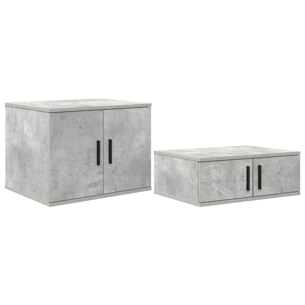 Beton Grauer Aufbewahrungsschrank, 2er-Set