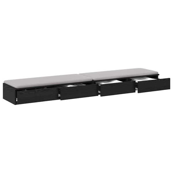 Bettschubladen Schwarz Eiche 200 cm