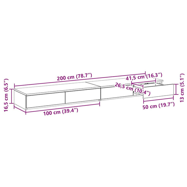 Bettschubladen Schwarz Eiche 200 cm