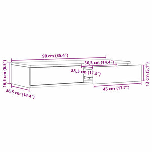 Bettschubladen Schwarz Eichen-Optik 90 cm