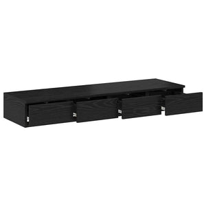 vidaXL Tiroirs de lit Noir aspect chêne 120 x 36,5 x 16,5 cm