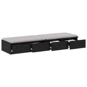 vidaXL Tiroirs de lit Noir aspect chêne 120 x 36,5 x 16,5 cm