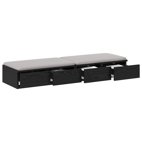 vidaXL Tiroirs de lit Noir aspect chêne 120 x 36,5 x 16,5 cm