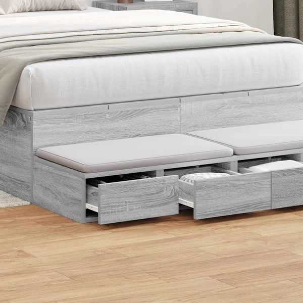 Bett Schubladen Graues Sonoma