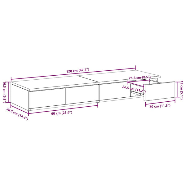 Bettschubladen Artisan Eiche 120 cm
