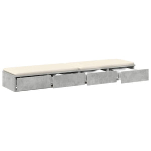 Bettschubladen Beton Grau 140 cm